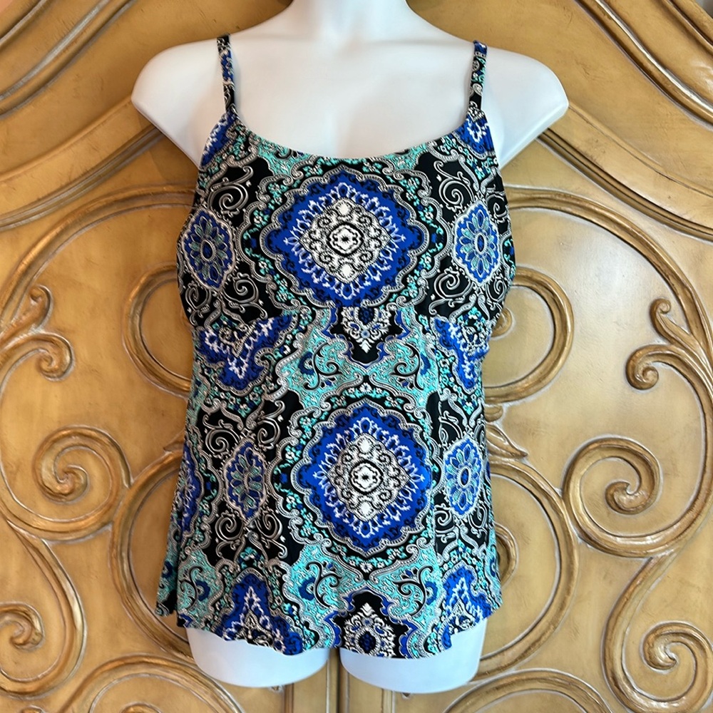 Island Escape medallion print swim top